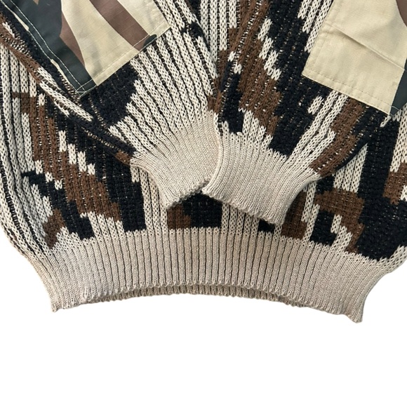 The Wooly Pully Sweater 100% Wool Shoulder and Elbow Reinforced Camouflage Patch - Picture 5 of 13